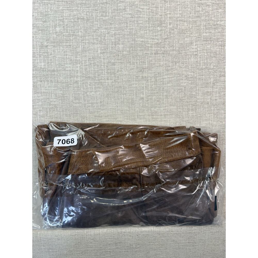 Vintage Man’s Women’s Size 18 Genuine Leather Suede Skirt Brown Midi Lined - Picture 7 of 7